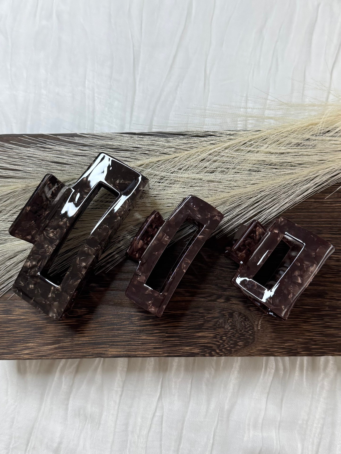 Hair clips Square Clip - Brown