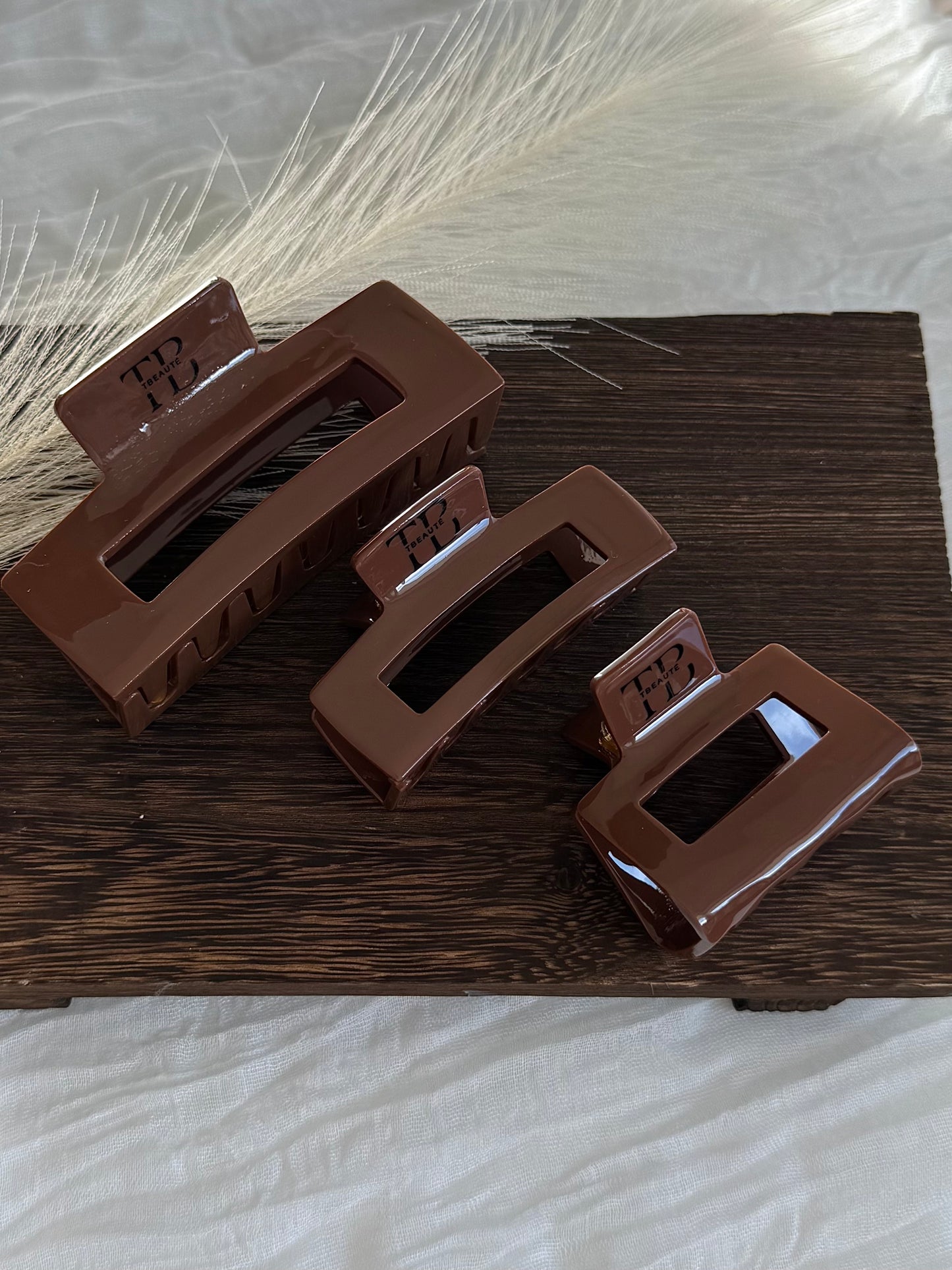 Haarklammer Square Clip - Espresso