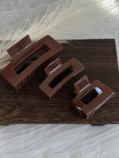 Haarklammer Square Clip - Espresso