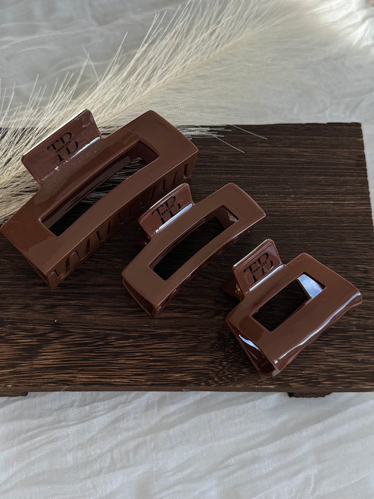 Haarklammer Square Clip - Espresso