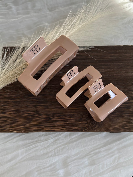 Haarklammer Square Clip - Beige