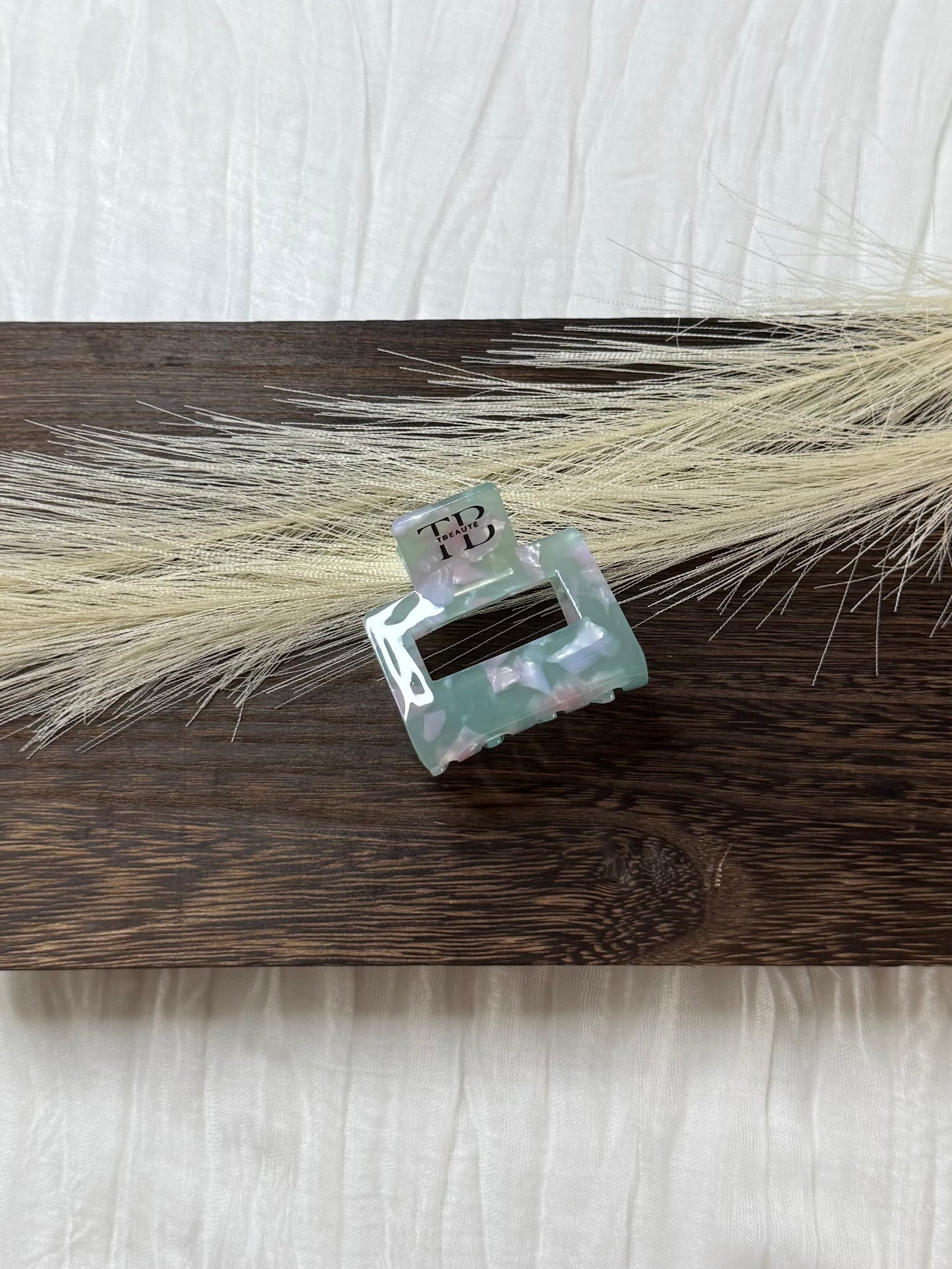 Hair clips Square Clip - Green/Pink