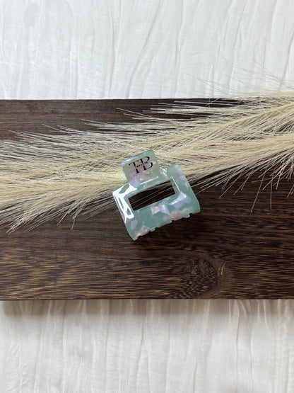 Hair clips Square Clip - Green/Pink