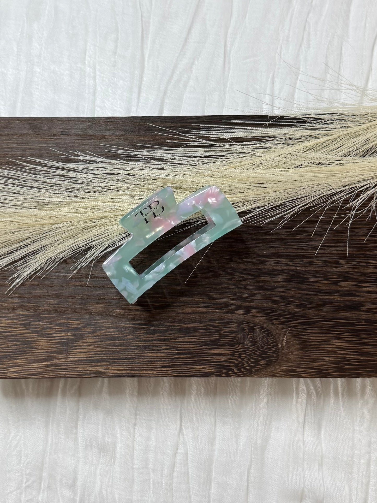 Hair clips Square Clip - Green/Pink