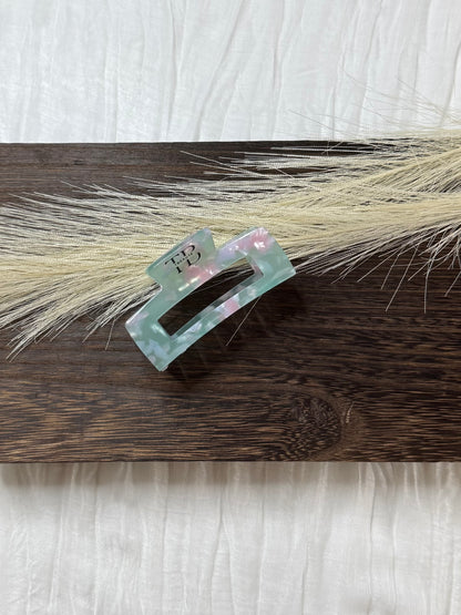Hair clips Square Clip - Green/Pink