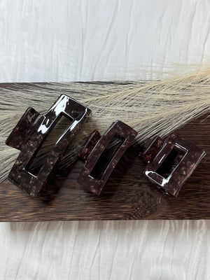 Haarklammern Square Clip - Braun